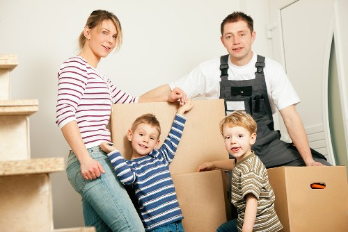 Office removals planning in Hammersmith with business equipment and furniture ready for transport