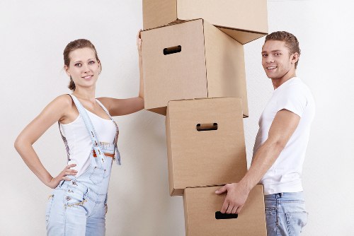 Careful wrapping of fragile household items during a local move