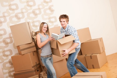 Packing and loading household items for a Hammersmith home removal
