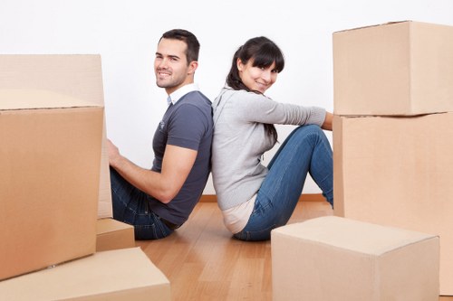 Furniture and boxes prepared for removal truck hire